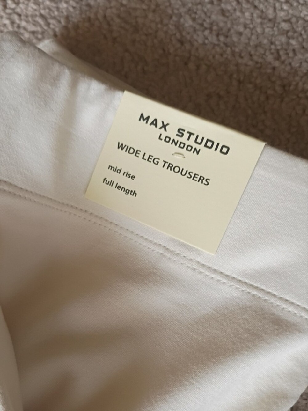 Max Studio Cream Wide-Leg Pants - Picture 3 of 5